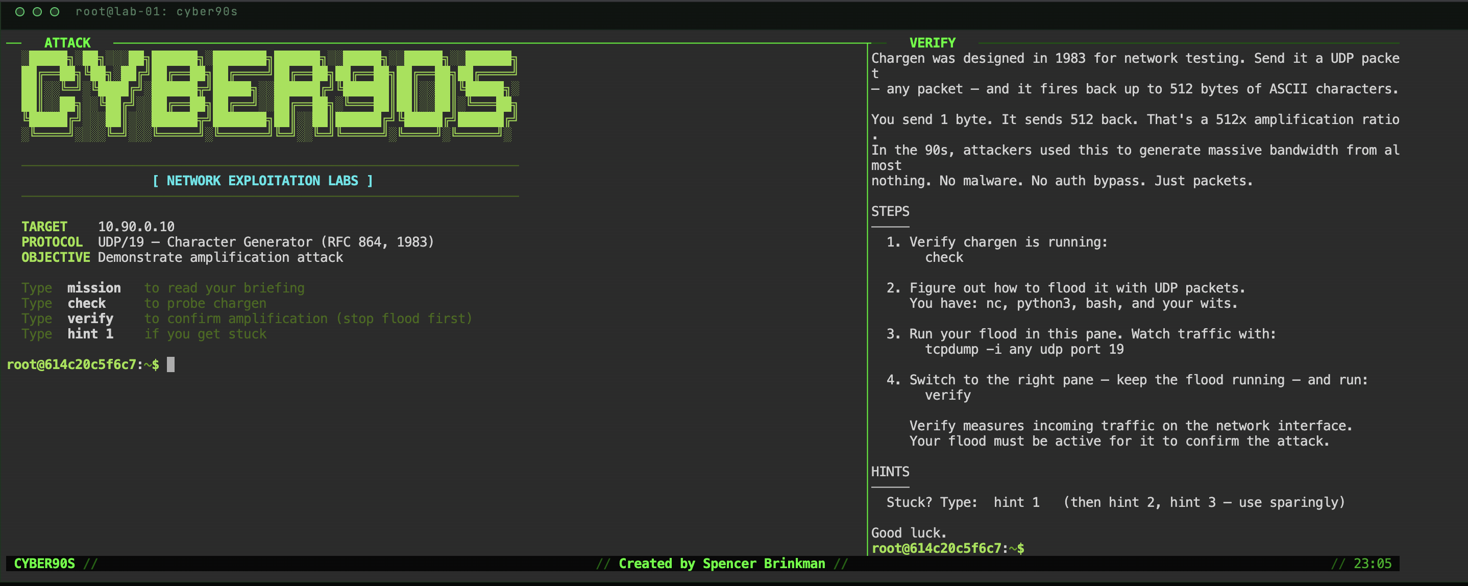 Lab terminal example